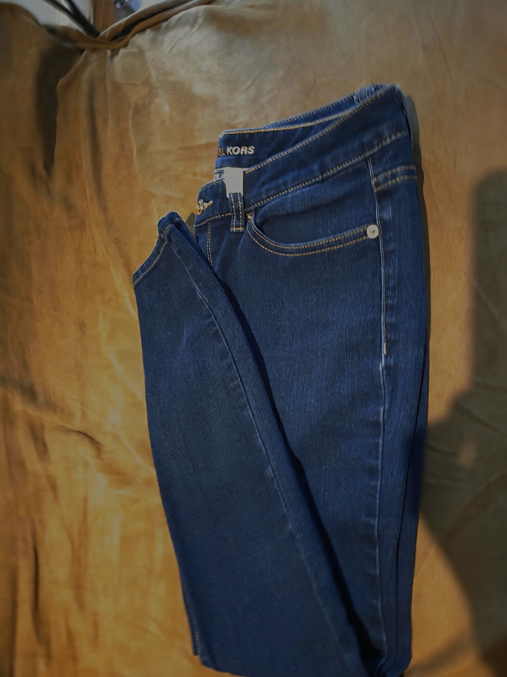 Michael Kors Navy Skinny Jeans with Contrast Stitching